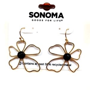 Sonoma Gold Tone Abstract Metal Flower Drop Earrings